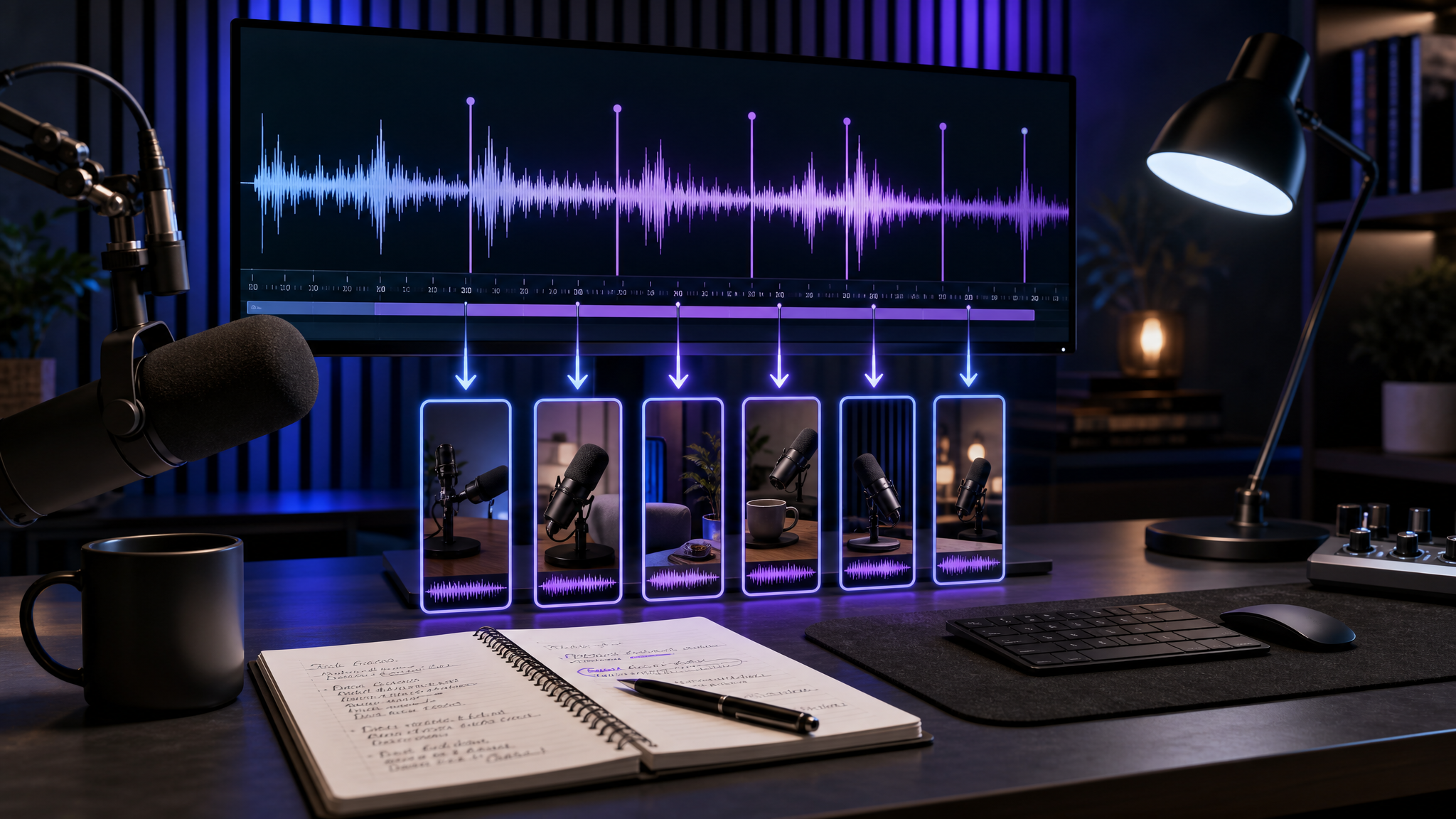 One long podcast episode can become a batch of short-form clip tests for different platforms.